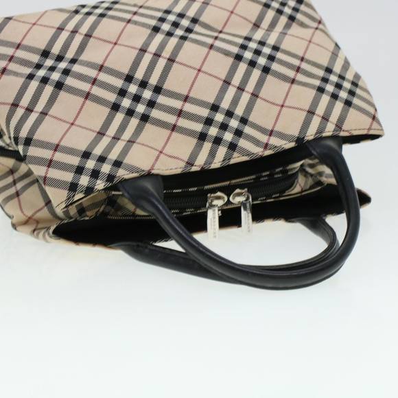 BURBERRY Nova Check Hand Bag Nylon Beige Auth bs5485 - Picture 6 of 16